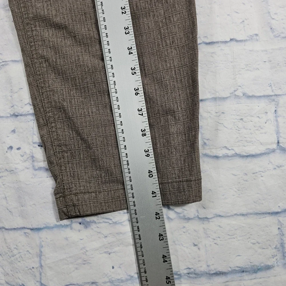 Banana Republic Trousers MENS 36x34 Brown Relaxed Tapered Fit Micro-Check Pants
